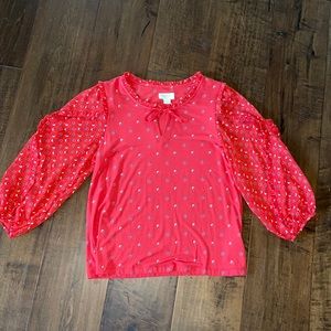 Maeve Anthropology Blouce org ruffle print paid $75 med brand new never worn